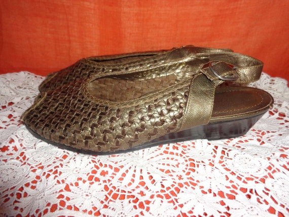 Peeptoes*sandal*Leather*Vintage*5*38* - image 1