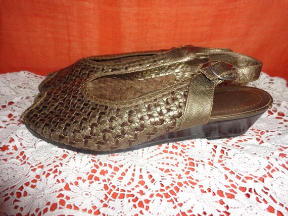 Peeptoes * Sandals * Leather * vintage * 5 * 38 *