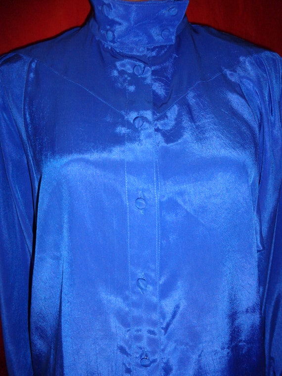 Bluse*Vintage*blau*royal*40*80er*eighties* - image 3