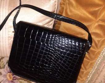 Tasche*Vintage*schwarz*Lack*