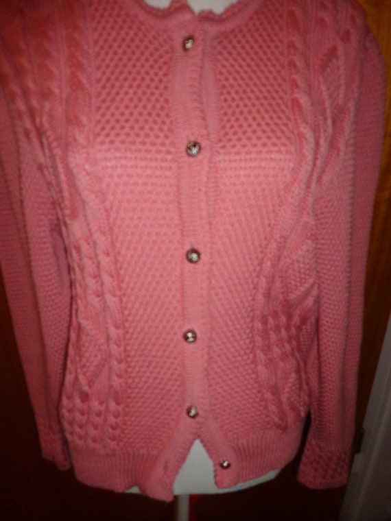 Cardigan*Vintage*pink*Trachten*Bavaria*wolle*42* - image 2