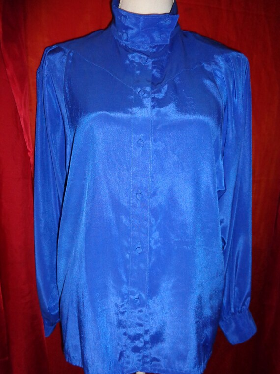 Bluse*Vintage*blau*royal*40*80er*eighties* - image 2