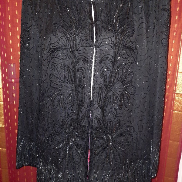 Jacke*Vintage*schwarz*Pailletten*M*