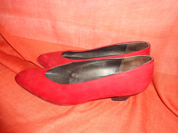 Schuhe*Vintage*rot*Leder*6.5*39* - image 2