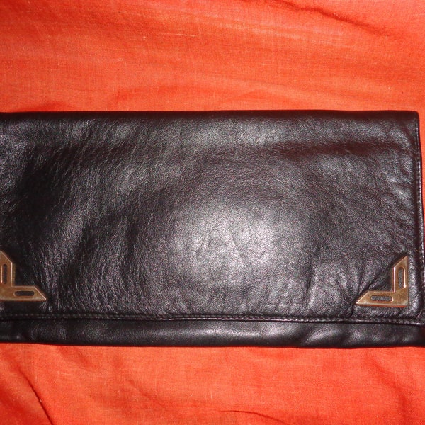 Tasche*Vintage*schwarz*Clutch*Leder*