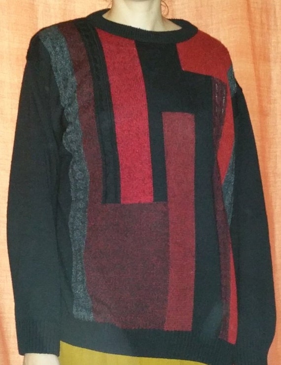 Pulli*Vintage*rot*Strick*oversized*boyfriend*xxL