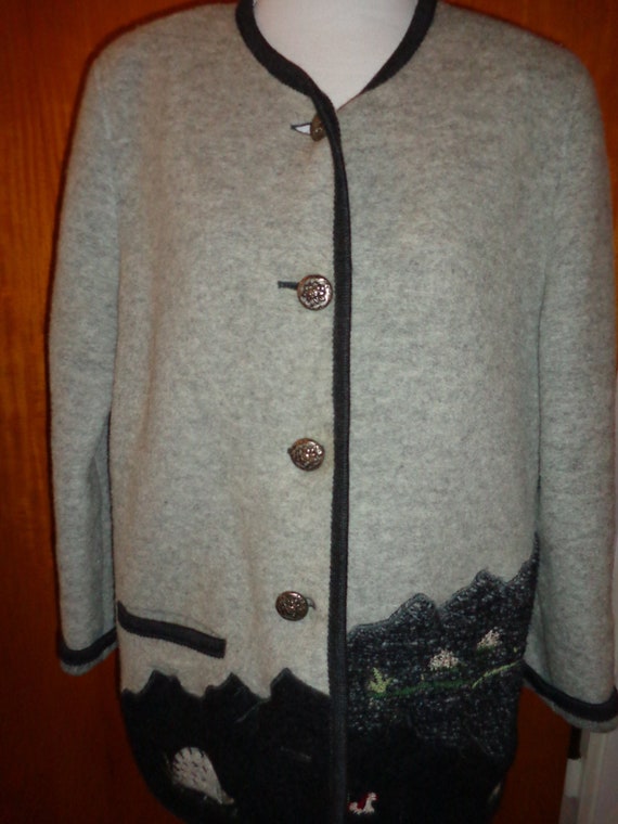 Jacke*trachten*grau*wolle*Bavaria*L*