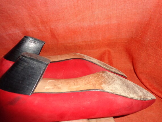 Schuhe*Vintage*rot*Leder*6.5*39* - image 4
