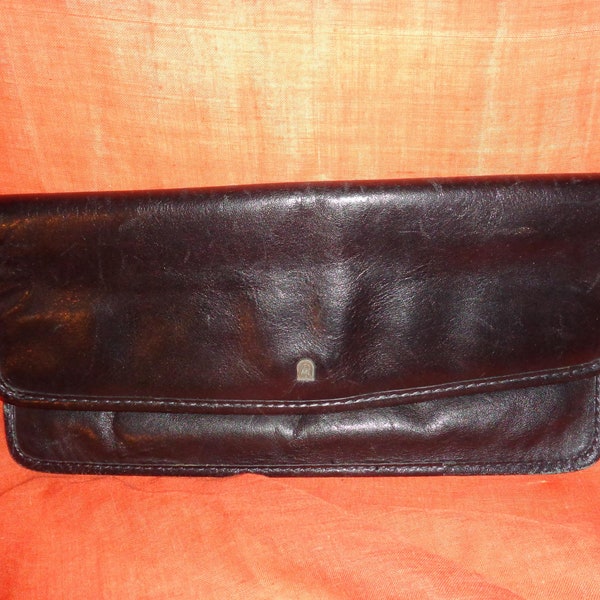 Clutch*schwarz*Leder*Vintage*