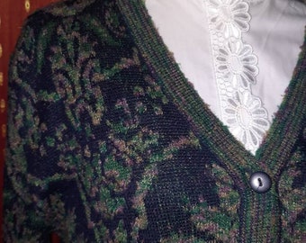 Strickjacke*Vintage*blau*Mustermix*