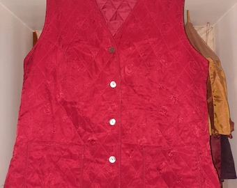 Gilet*Vintage*rouge*oversize*