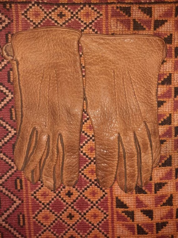 Handschuhe*Vintage*Leder*braun*L*