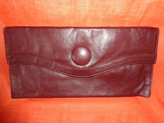 Tasche*vintage*clutch*dunkelrot*leder*80er* - image 1