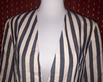 Blazer*Vintage*striped*blue*white*40*