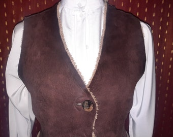 Vest*Vintage*brown*36*38*Leather*