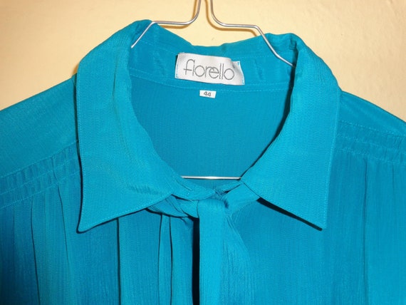 Blouse*Vintage*Blue*turquoise*Slip blouse*44* - image 2