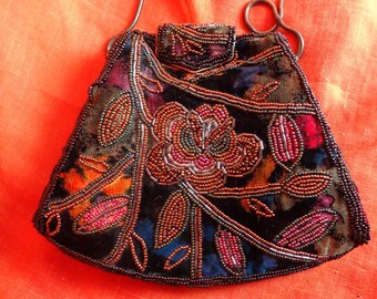 Tasche*Vintage*Abendtasche*Glitzer*Perlen*elegant