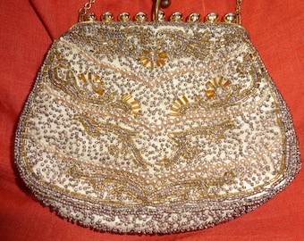 Bag*Bag*Evening bag*gold*bronze*Pearls*