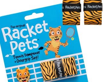 Tiger Tennis Racket Dampener & Overgrip Set - Racket Pets