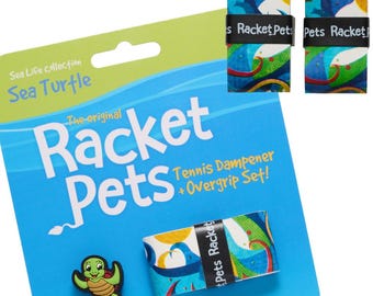 Sea Turtle Tennis Racket Dampener & Overgrip Set - Racket Pets Sea Life Collection
