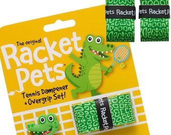 Alligator Tennis Racket Dampener & Overgrip Set - Racket Pets