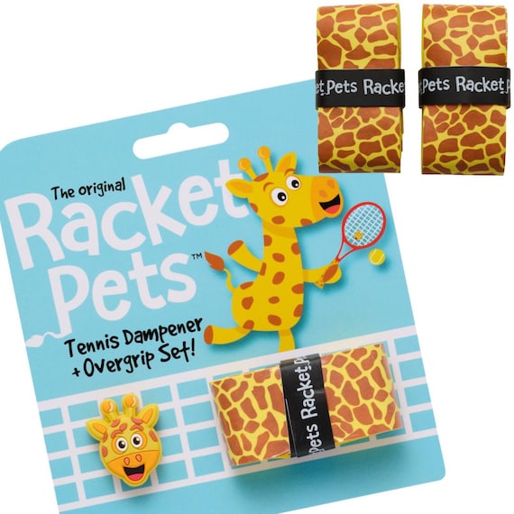 Giraffe Tennis Racket Dampener & Overgrip Set - Racket Pets