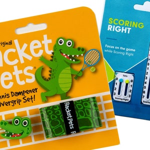 VALUE PACK - 1 Scoring Right Tennis Score Keeper and 1 Alligator Racket Pet Set for Tennis Racquet