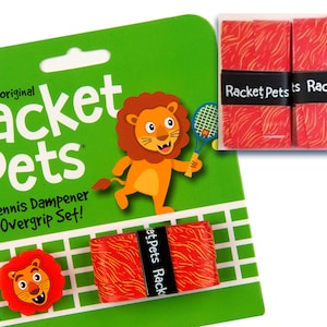 VALUE PACK - Lion Tennis Racket Dampener & Overgrip Set with 2 Extra Overgrips - Shock Absorber and Grip Tape for Tennis Racquet
