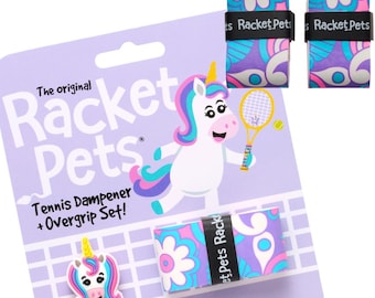 Unicorn Tennis Racket Dampener & Overgrip Set with Extra Overgrips