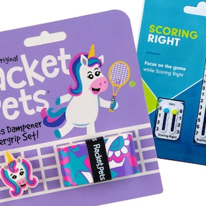 VALUE PACK - 1 Scoring Right Tennis Score Keeper and 1 Unicorn Racket Pet Set for Tennis Racquet