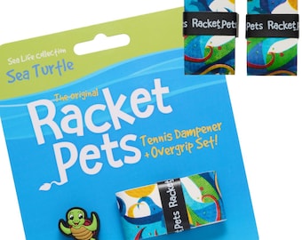 Sea Turtle Tennis Racket Dampener & Overgrip Set - Racket Pets Sea Life Collection