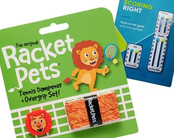 Tennis Score Keeper & Lion Racket Pet Set