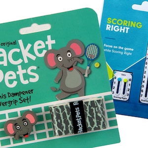 VALUE PACK - 1 Scoring Right Tennis Score Keeper and 1 Elephant Racket Pet Set for Tennis Racquet