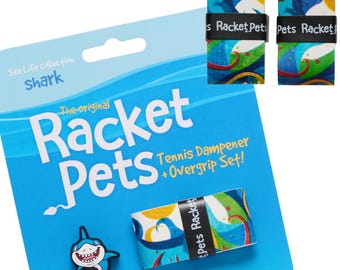 Shark Tennis Racket Dampener & Overgrip Set - Sea Life Collection
