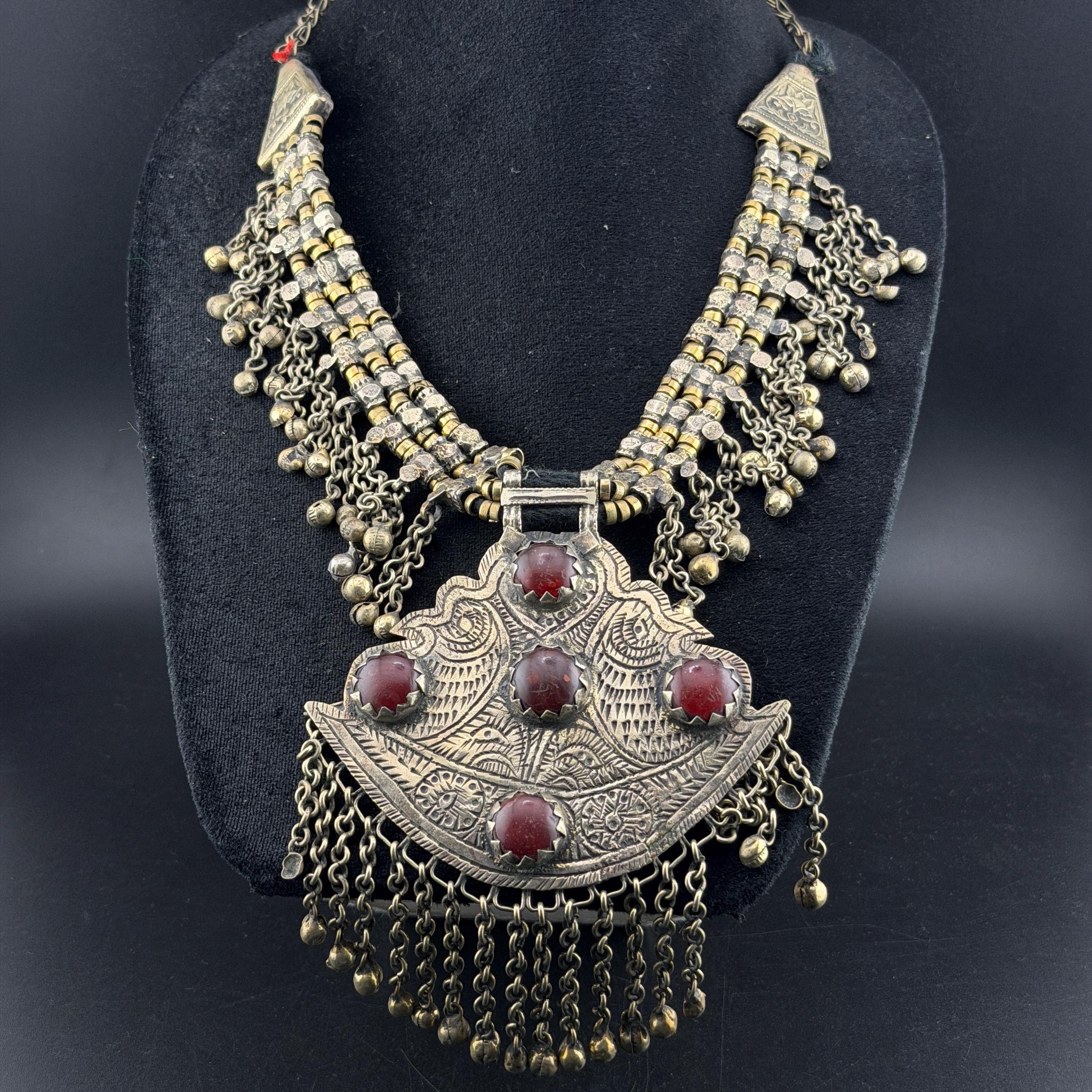 Rare Afghan Antique Style German Silver Handmade Jewlery Vintage Beaded…