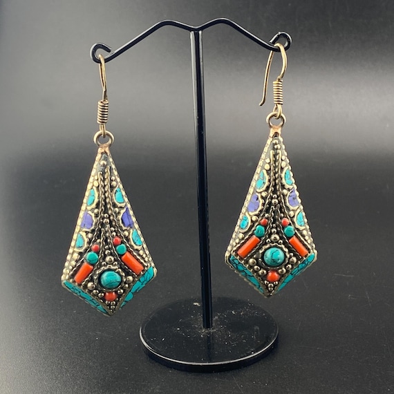 Boho Silver Vintage Style Tibetan Tibet Dangle Drop Hook