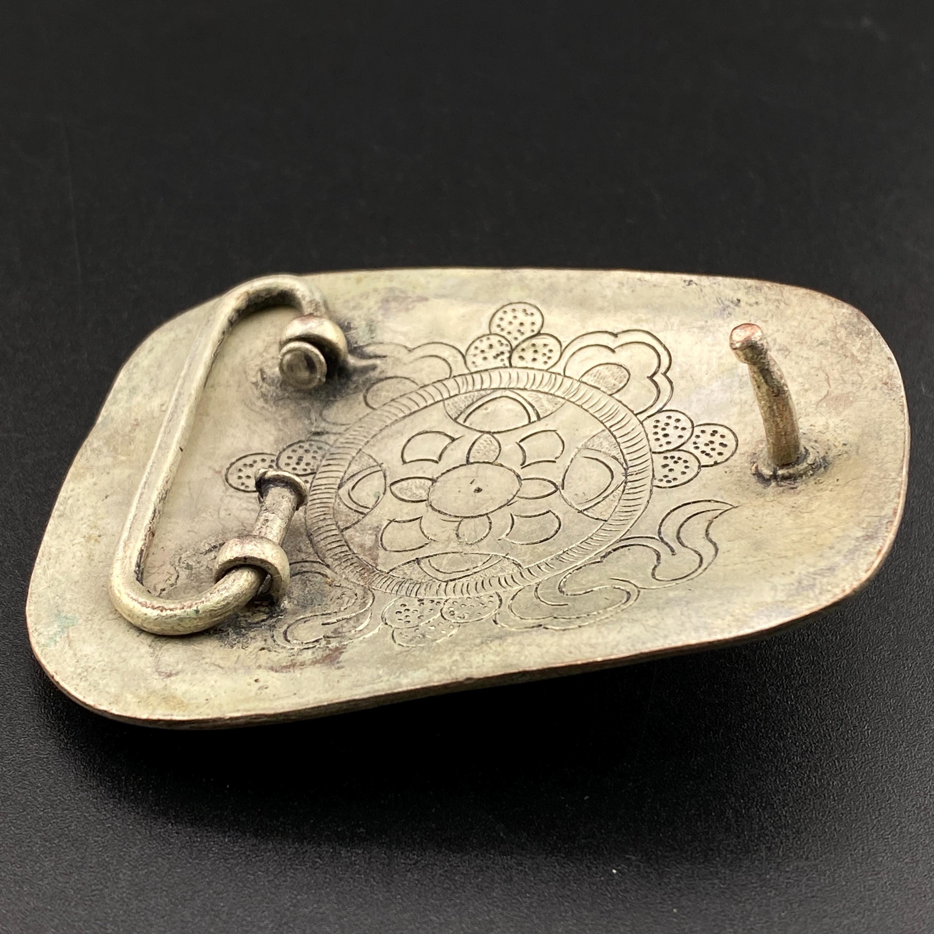 Vintage Double Dragon Two-Tone Gold Silver Belt Buckle 2\