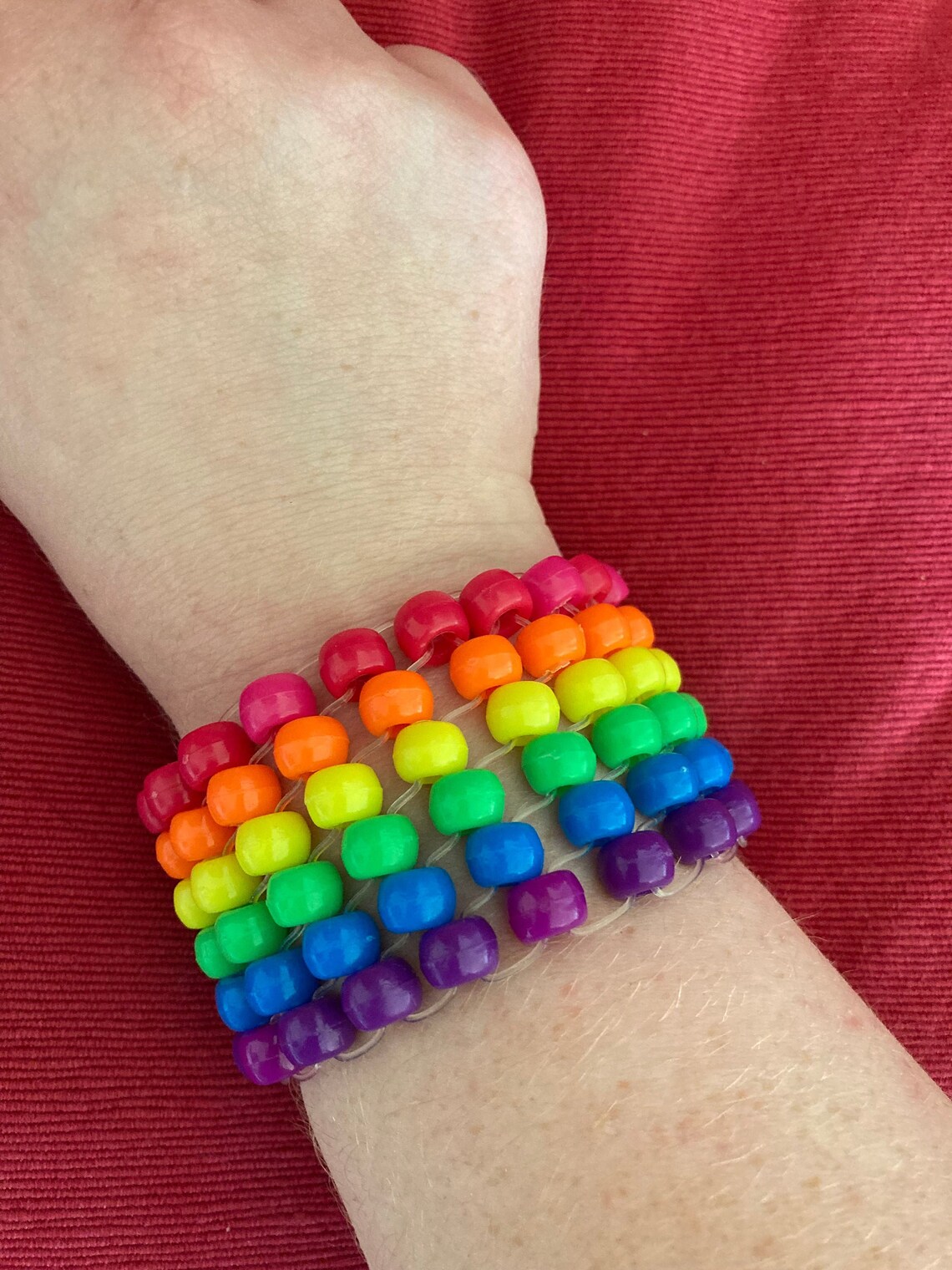 Rainbow Kandi Cuff Etsy
