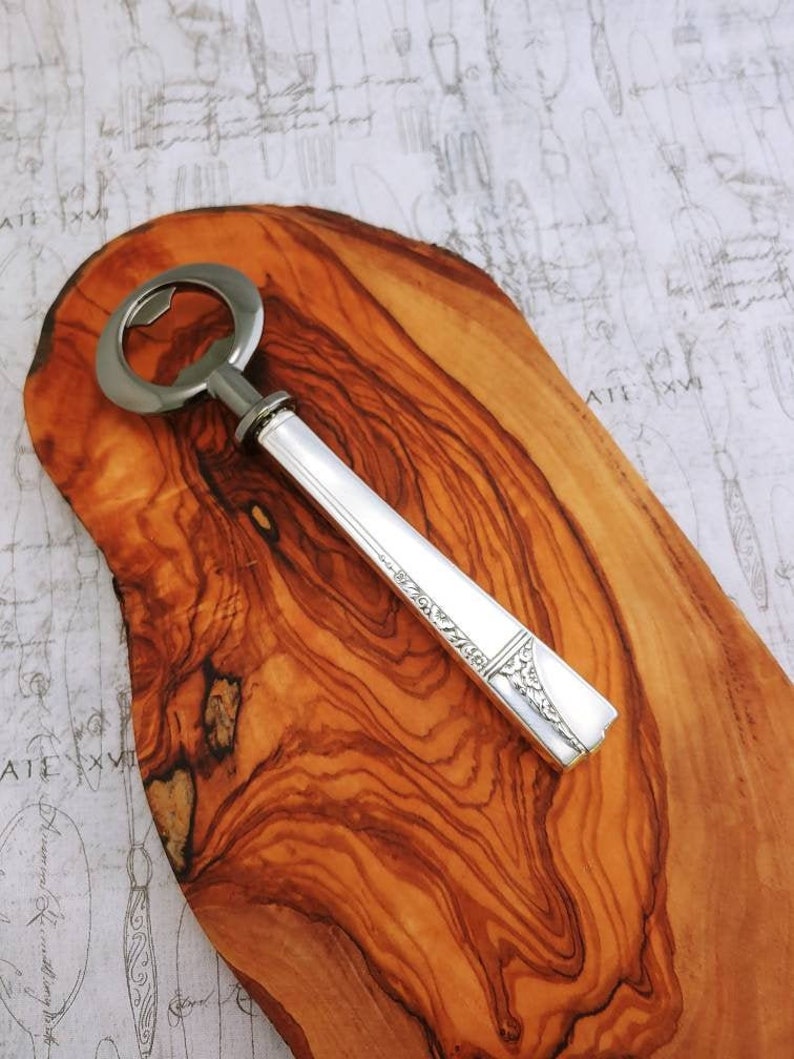 Caprice 1937~Knife Handle Bottle Opener~Gun Metal~Handmade~Silver-plated Silverware~BO2-2007~