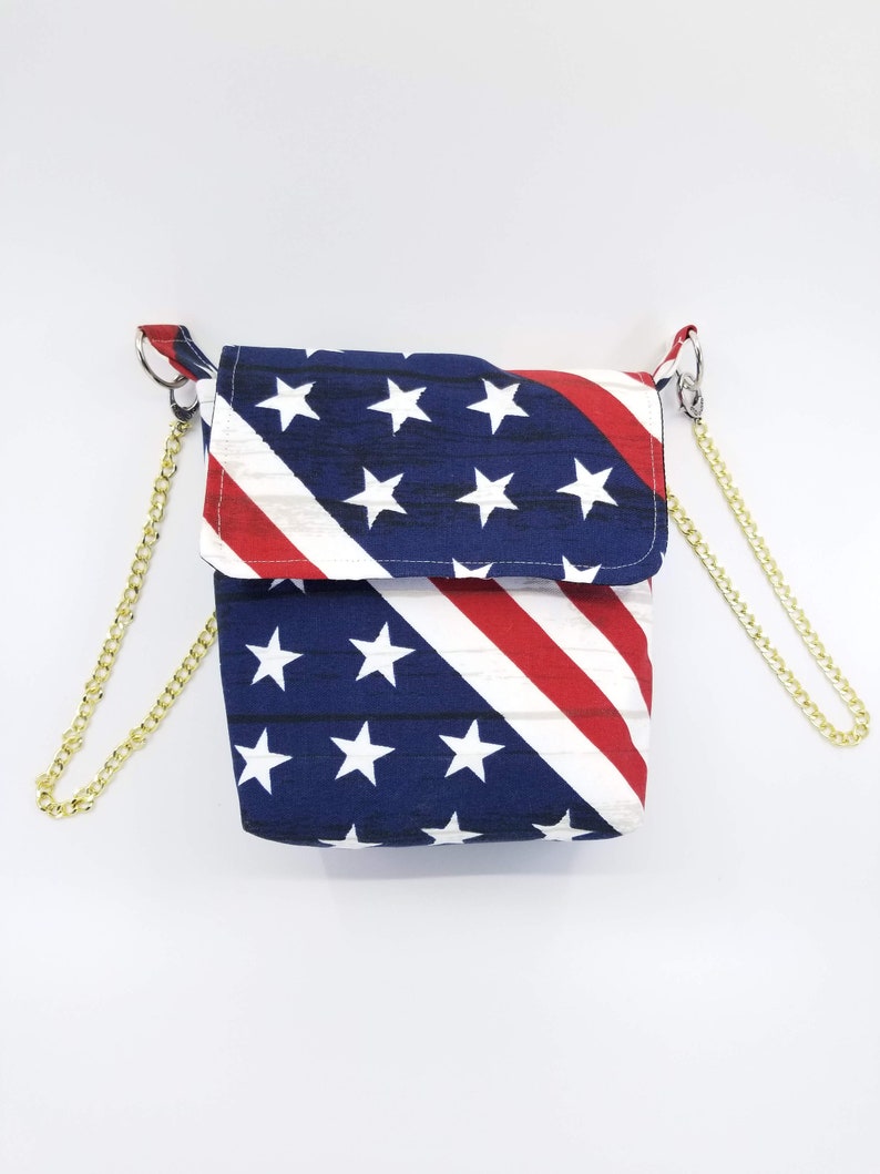 AMERICAN FLAG PURSE Stars and Strips Crossbody Bagcanvas Shoulder Bag