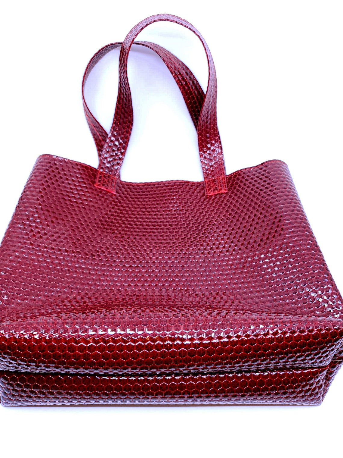 Leather Shoulder Bag Burgundy Tote Bag Large Shopping Purse - Etsy
