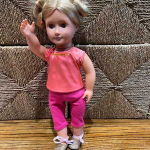 Orange and Pink dance costume for an 18 inch doll