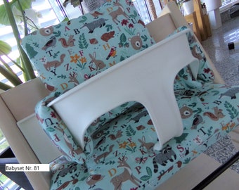 Tripp Trapp Sitzkissen-Set beschichtet Waldtiere passend für Stokke Hochstuhl 2-teiliges Kissenset