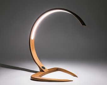 Wooden table lamp - unique lamp - modern lighting - led light - office lamp