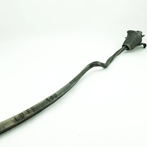 Iron Rose, hand forged metal flower with lettering &quot;Love you&quot;, gift for her