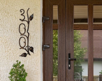 custom vertical House Number Plaque, personalized house sign, Front Door Decals Address Plaque Outdoor