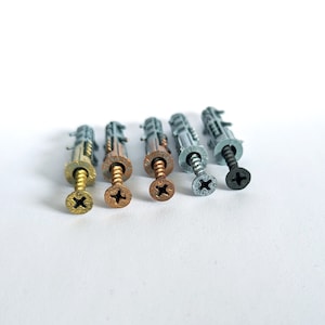 Set of self tapping screws and a plastic anchors 4x40, Colored Screws, Self Drilling Self Tapping, for concrete and wood