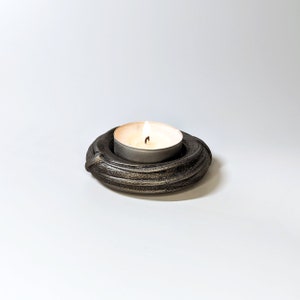 Tea Light candle Holder, Iron Gift,  Wrought tealight candle holder, hand Forge Rustic Decor, 11th 6th Anniversary gift