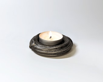 Tea Light candle Holder, Iron Gift,  Wrought tealight candle holder, hand Forge Rustic Decor, 11th 6th Anniversary gift