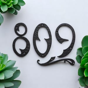 Large Wrought Iron House Numbers: 8&quot; Rustic Home Decor